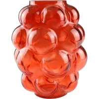 AM Design Dekovase aus orangefarbenem Glas, bietet eine besondere Formgebung