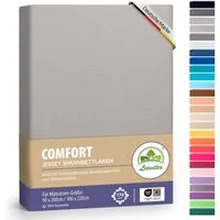 leevitex® Spannbettlaken verschiedene Größen, Stoffgewicht 170 g/m², 40 cm Steghöhe, Jersey, Gummizug: rundum, (1 Stück), verschiedene Farben, OEKO-TEX® STANDARD 100 zertifiziert