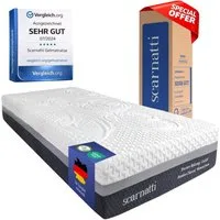 Gelschaummatratze PREMIUM Matratze 90x200 cm, Jugendbett, Einzelbett, 7-Zonen, H3/H4, scarnatti, 18 cm hoch, (90x200, Jugendbett, Einzelbett, Testsieger, Wendematratze, Der perfekte Begleiter fürs Jugend-, Gäste- oder Einzelbett), Milbenresistente Gr