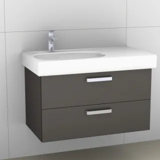Artiqua 413 Waschtischunterschrank für Citterio 500548 ( ehem. 123690) Stahlgrau Metallic, 413-WU2L- 413-WU2L-K104-7141-88