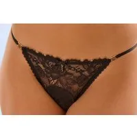 LASCANA Tanga Samara mit feiner Satinschleife und extravaganten Strassaccessoires
