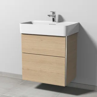 Sanipa 3way Waschtischunterbau zu Laufen VAL Waschtisch mit 2 Auszügen, Eiche-Nordic BR82148