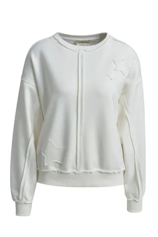 Smith&Soul - Relaxed Sweatshirt Stars cream white - Gr. - L