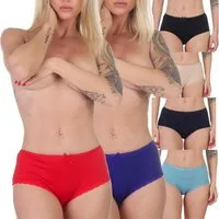 Rungassi Boxershorts 6er Pack Taillenslip Slip aus Baumwolle mit hoher Taille 9075 Größe: L