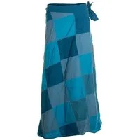 Vishes Wickelrock Langer Patchwork-Rock Wickel-Rock Wickel-Kleid Karos Ethno, Hippie, Boho, Gipsy Style