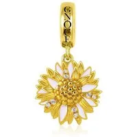 Gnoce Bead Gnoce Charm Anhänger Sonnenblume EAC044 Silber vergoldet