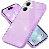 Nalia Smartphone-Hülle Apple iPhone 16 15,5 cm (6,1 Zoll), Glitzer Silikon Hülle / Verstärktes Glitter Cover / Glänzendes Case
