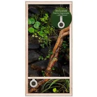 Repiterra Terrarium Hochterrarium hochwertig mit Seitenbelüftung 60x120x60 cm, inklusive Thermo-Hygrometer - Hochwertiges Holzterrarium