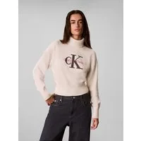 Calvin Klein Jeans Rollkragenpullover Rollkragen, breites Bündchen, Regular Fit, Applikation & Stickerei