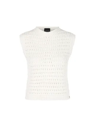 Marc Cain Collections - Top in Bio Cotton Rethink Together off-white - Gr. - 40