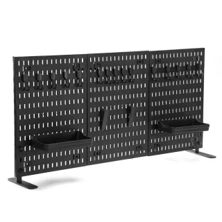 Portable Pegboard Organization Kit Multi Purpose Plastic Storage Board 90cm x 42cm Moisture Resistant Tool Free Assembly