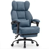 GTPLAYER Gaming-Stuhl Ergonomischer Bürostuhl mit Fußstütze und Lendenstütze Chefsessel, breiter Computersessel, Höhenverstellbar, Federkernsitz