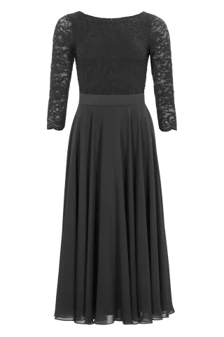 SWING - Cocktailkleid aus Spitze und Chiffon black - Gr. - 34
