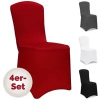 Detex Stuhlhusse, 4er Set Stretch Hussen Stühle OEKO-TEX Stuhlüberzug Weihnachten Rot