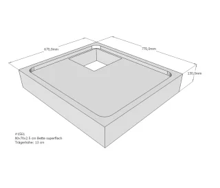 Neuesbad Wannenträger für Bette superflach 70x80x3,5 SD22700