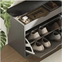 Vicco Schuhbank Schufy, Anthrazit/Schwarz, 60 x 51 cm mit 2 Fächern (1-St)
