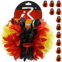 CEPEWA Haarclip 12er Set Haarclip Blume Deutschland schwarz rot gold Fussball WM EM