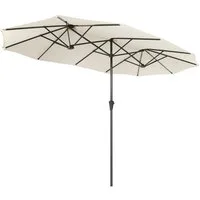 Sekey Sonnenschirm 400 x 220 cm Doppelsonnenschirm mit Kurbel, Groß Gartenschirm, UPF50+, LxB: 400,00x220,00 cm, Ohne/mit 50kg Ständer, UV 50+, wasserdicht, belüftet