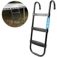 Björn&Schiller Trampolinleiter Höhenverstellbare Leiter 70-96 cm - 3 Stufen, stabile Fixierung, rutschfest, wetterfest, einfache Montage