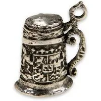 Alpenflüstern Trachtenweste Ansteck-Pin - BIERKRUG - silber antik