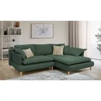 COLLECTION AB Ecksofa Mandela L-Form, B: 264 cm, Schlaffunktion, Bettkasten & 5 Zierkissen, Federkern