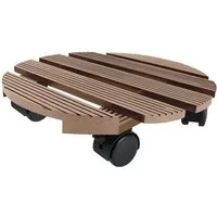 FIVMEN Pflanzenroller WPC Rollbrett Pflanzen 100 kg Tragkraft Blumenroller 30 x 30 cm, Rollen mit 2 Feststellern für Außenbereich Innenbereich