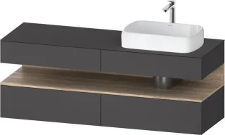 Duravit Qatego Konsolenwaschtischunterbau wandhängend Graphit Matt 1600x550x600 mm - QA4778055490010 QA4778055490010