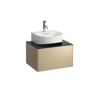 LAUFEN Waschtischunterschrank SONAR f.HWB H816341/2 1 Schubl 575x455 Ausschn mi Gold&Nero Marquina,  H4054310341401