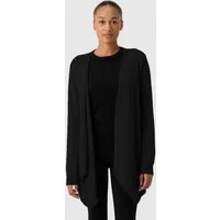Les Lunes Strickjacke Liia Elegant, Wasserfallausschnitt, Hüftlang, ohne Verschluss, lange Ärmel