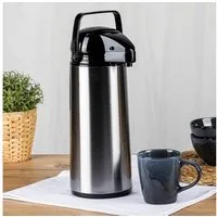 Haushalt International Isolierkanne Airpot 1,9ltr - Mantel aus Edelstahl mit Glaszylinder innen, (1-St)