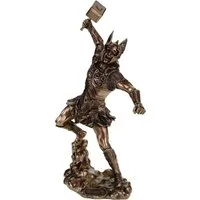 Vogler Dekofigur Nordischer Donnergott Thor Figur 32cm Veronese Bronz. Wikinger Gott
