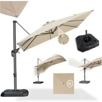PURPLE LEAF Sonnenschirm Quadratischer Alu Außenbereich Ampelschirm mit Schirmständer, LxB: 250,00x250,00 cm, 360°Rotation, Sonnenschutz UV50+, für Garten, Terrasse, Pool, Balkon
