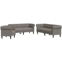 vidaXL Sofa 3-tlg. Sofagarnitur Taupe Stoff