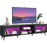 radelldar Lowboard mit LED-Beleuchtung und 2 Acryltüren, 160 x 29 x 40cm (1 St), TV-Schrank für Fernseher bis 70 Zoll