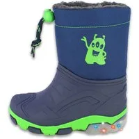 Beck Winterstiefel Blinking Ghost Gummistiefel (für Jungen, mit Blinksohlen für mehr Sicherheit im Dunkeln) Schnellverschluss, flauschiges sehr warmes Futter