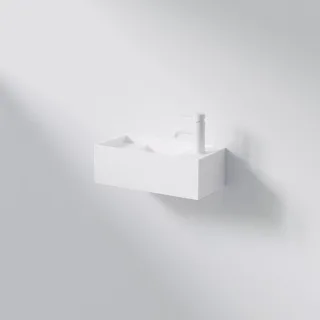Steinberg Serie 440 Wand-Waschtisch, eckig, mit Hahnloch, mit Überlauf, 450mm x 220mm x 150mm, weiss 4407520W