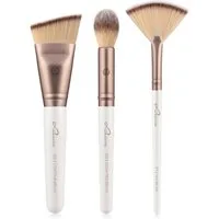 Luvia Cosmetics Kosmetikpinsel-Set HIGHLIGHT & CONTOUR SET, 3 tlg., Nurai-Pinselhaar, vegan und hautfreundlich, verliert keine Haare.