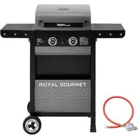 Royal Gourmet Gasgrill Grillwagen mit Gasbrennern, 2-Brenner (5 kW) oder 4-Brenner (10 kW), 2-Brenner, Grillwagen mit zwei 2,5 kW-Brennern