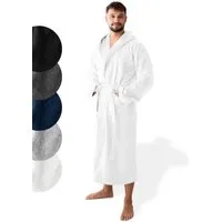 SIEGENTHAL Herrenbademantel 100% Baumwolle Frottee Velours mit Kapuze Wadenlang Wellness und Spa, Kapuze, Bindegürtel, Wadenlang, 2x Taschen, 100% Baumwolle, weich und elegant