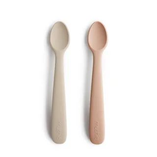 Mushie Silikonlöffel 2er Pack blush/sand
