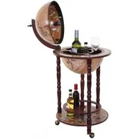 MCW Weinregal Globusbar MCW-D83, Deckel drehbar, Gemälde auf der Innenseite, Inkl. Flaschenhalterung