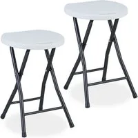 relaxdays Hocker Klapphocker 2er Set (2er Set), weiß