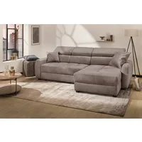 Jockenhöfer Gruppe Ecksofa Move, L-Form, B: 270cm, mit 60 cm elektrischer Sitztiefenverstellung, 140kg Belastbarkeit je Sitz, verstellbaren Kopfstützen & Zierkissen