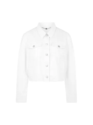Marc Cain Additions - Kurze Jeansjacke aus Baumwollstretch white - Gr. - 44