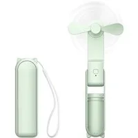 LA CUTE Handventilator Tragbarer Mini Handventilator faltbar USB-C Akku leise Grün, Faltbar, Powerbank-Funktion, 3 Stufen, leise, tragbar
