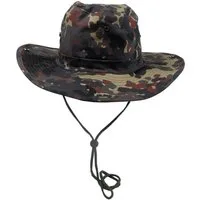 MFH Outdoorhut Buschhut, flecktarn, mit Kinnband, zum Hochstellen 61