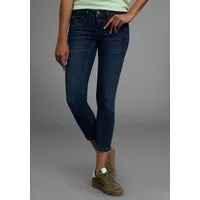 Arizona 7/8-Jeans mit Keileinsätzen extra-enger Schnitt, Used-Look-Waschung, niedrige Leibhöhe