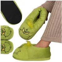 Sarcia.eu Grinch warme grüne Unisex-Pantoffeln – rutschfest, Hausschuhe Hausschuh