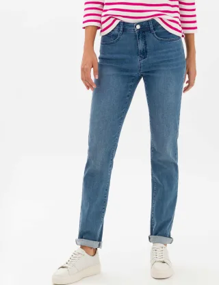 Brax Damen Five-Pocket-Hose Style MARY USED STONE BLUE, denim blau, Gr. 44K