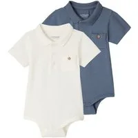 vertbaudet Blusentop Baby Bodys für Neugeborene 2er-Pack, Polokragen
